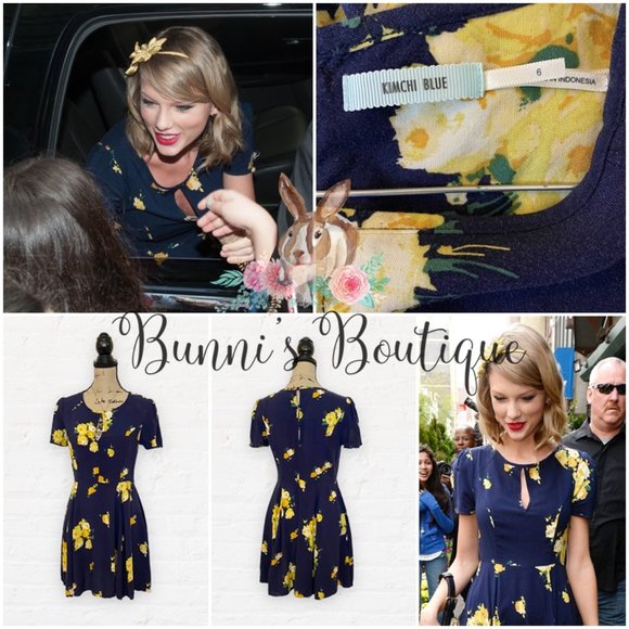 Taylor Swift's Kimchi Blue Ruby Keyhole Fit & Flare Dress - Picture 6 of 7